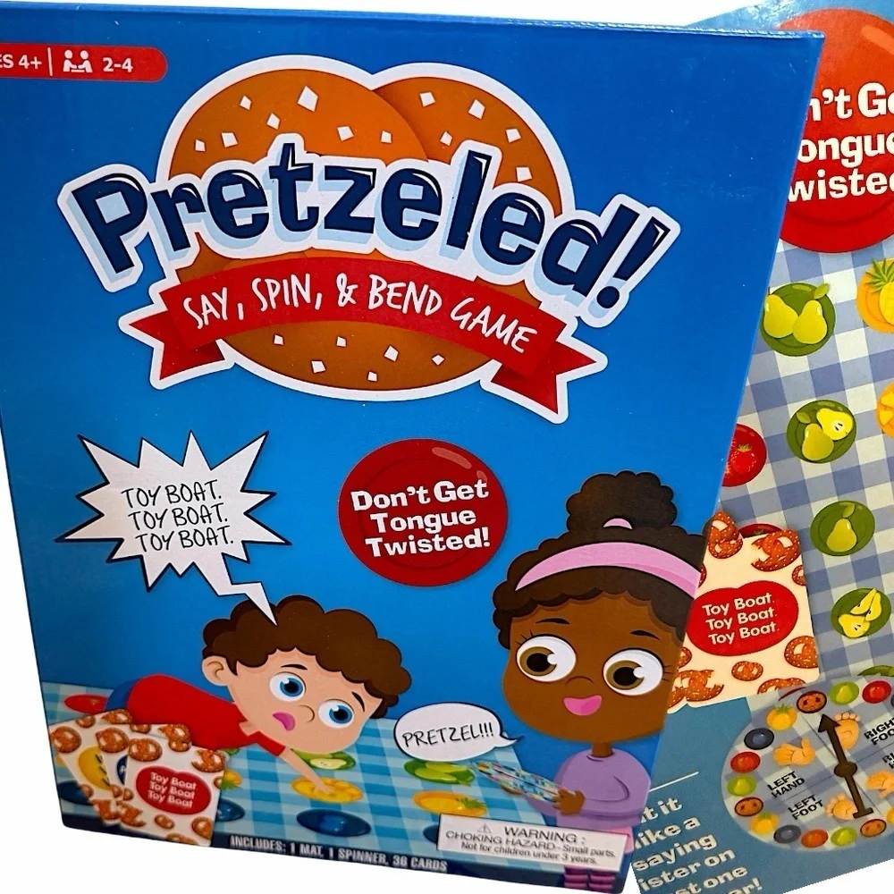New Toddler/ Children’s Board Game- Pretzeled! Say, Spin, & Bend Game SO FUN!
